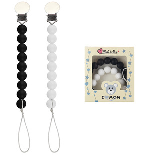 Pacifier anti-loss chain baby silicone pacifier chain baby molars soothing toy stainless steel gum anti-loss chain
