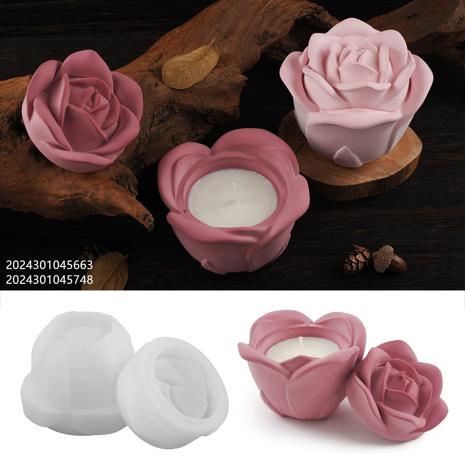 Aromatherapy, candle contains rose, storage system, silicone mold, DIY, mirror effect
