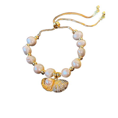 Natural Freshwater Pearl Shell Bracelet Fashionable and Luxurious New Style Bracelet Xiaohongshu Same Style Bracelet Wholesale