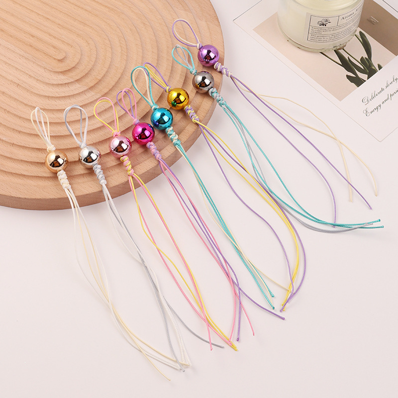 Phone Lanyard Anti-Loss Bus Card Holder USB Flash Drive Phone Case Pendant Decoration Colorful Beads Tassel Rope Bag Charm