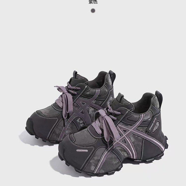 香港HK小个子厚底内增高老爹鞋女2025秋季新款百搭时尚运动休闲鞋