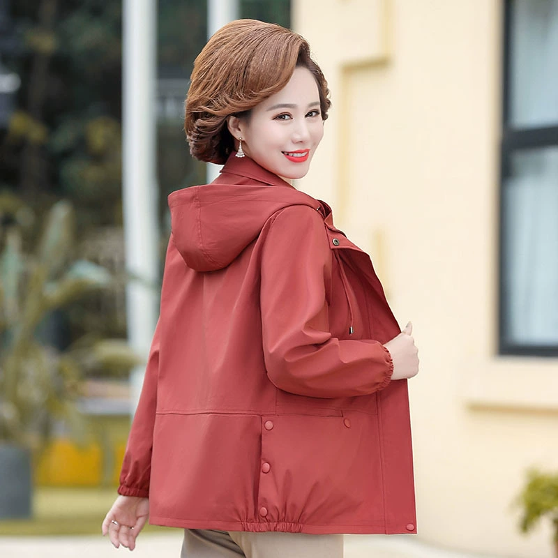 Осенняя куртка для мам среднего возраста, модный новый весенне-осенний плащ для женщин среднего возраста, Стильный тонкий Топ больших размеров