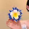 7325 The Other Side Plumeria Hairpin-Dark Blue