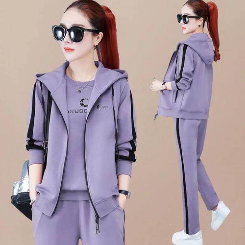 Spring Fashionable Casual Tracksuit Set: 3-Piece Sweater & Cardigan Combo for Women of Middle Age and Older
