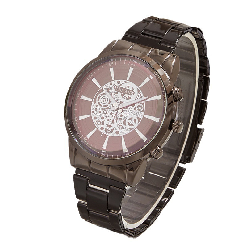 Cross-border Venta caliente hombres de acero Correa reloj de negocios casual luminoso cuarzo reloj de los hombres en stock