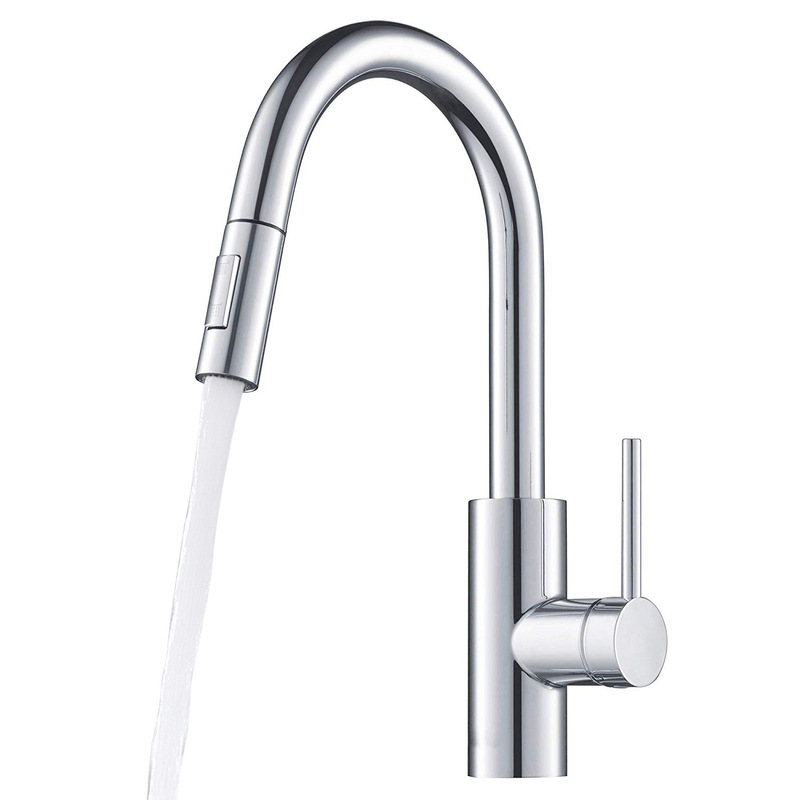 Xiamen Cross-Border Kitchen Faucet with Two Functions, Pull-Out Faucet, Rotatable, Dual-Control for Hot and Cold Water, Stainless Steel for Foreign Trade