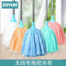 包邮无纺布拖把水布吸水家用拖布瓷砖木地板便宜传统布条地拖带桶