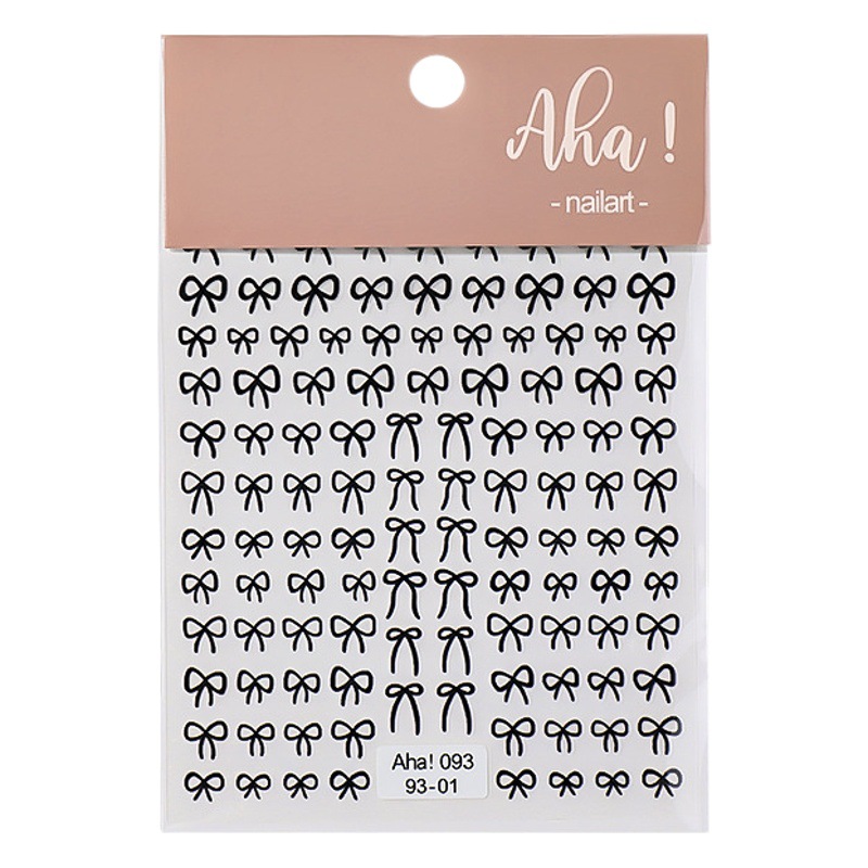 Pegatinas de Uñas con Diseño de Lazo, Estilo Nuevo, Transfronterizo, Calcomanías en Blanco y Negro con Lámina Dorada, Finas y Flexibles, Decoración de Uñas Sencilla