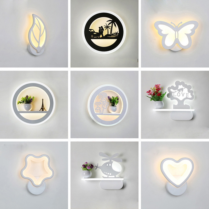 Cross-Border Wall Lamp Bedside Lamp Simple Chinese Style Bedroom Creative Led Personalized Living Room Staircase Aisle Balcony Wall Lamp