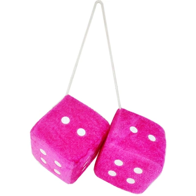 Pendant Dice Ornament Car – Car hanging - glossy-short-velvet-style-rose-red