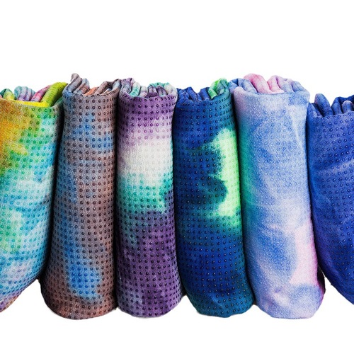 Cross-border wholesale ultra-fine fiber tie-dye yoga mat mat direct anti-slip absorbent yoga mat manufacturer wholesale