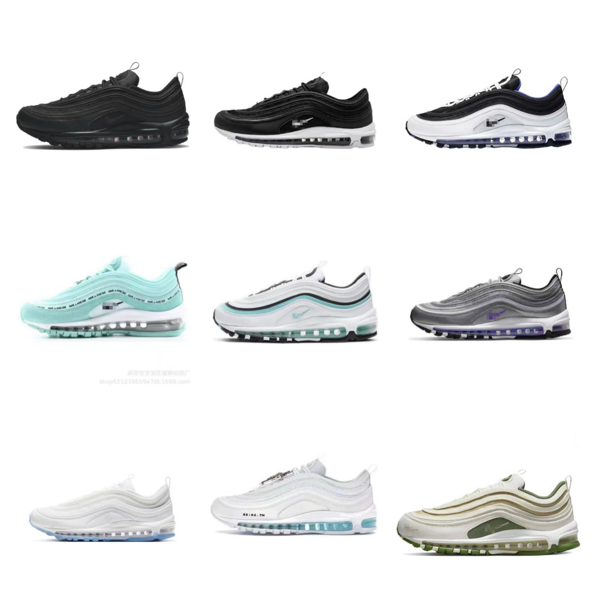 Putian shoes foreign trade wholesale Air MAX97 full palm air cushion for men and women with retro bullet sports running shoes