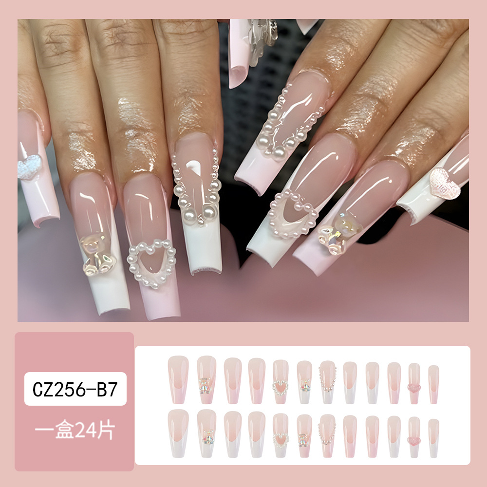 Cross-border uñas falsas uñas desgaste largo T-punto de la jalea del diamante del clavo del gel de uñas pieza de prensa al por mayor en las uñas