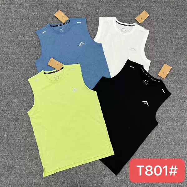 New wholesale summer vest, ice silk cool breathable men's sports fitness slim-fit sleeveless t-shirt, thin wide-shouldered design