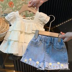 2025新款女宝宝夏装儿童夏季童装小女孩棉质套装女童洋气两件套潮