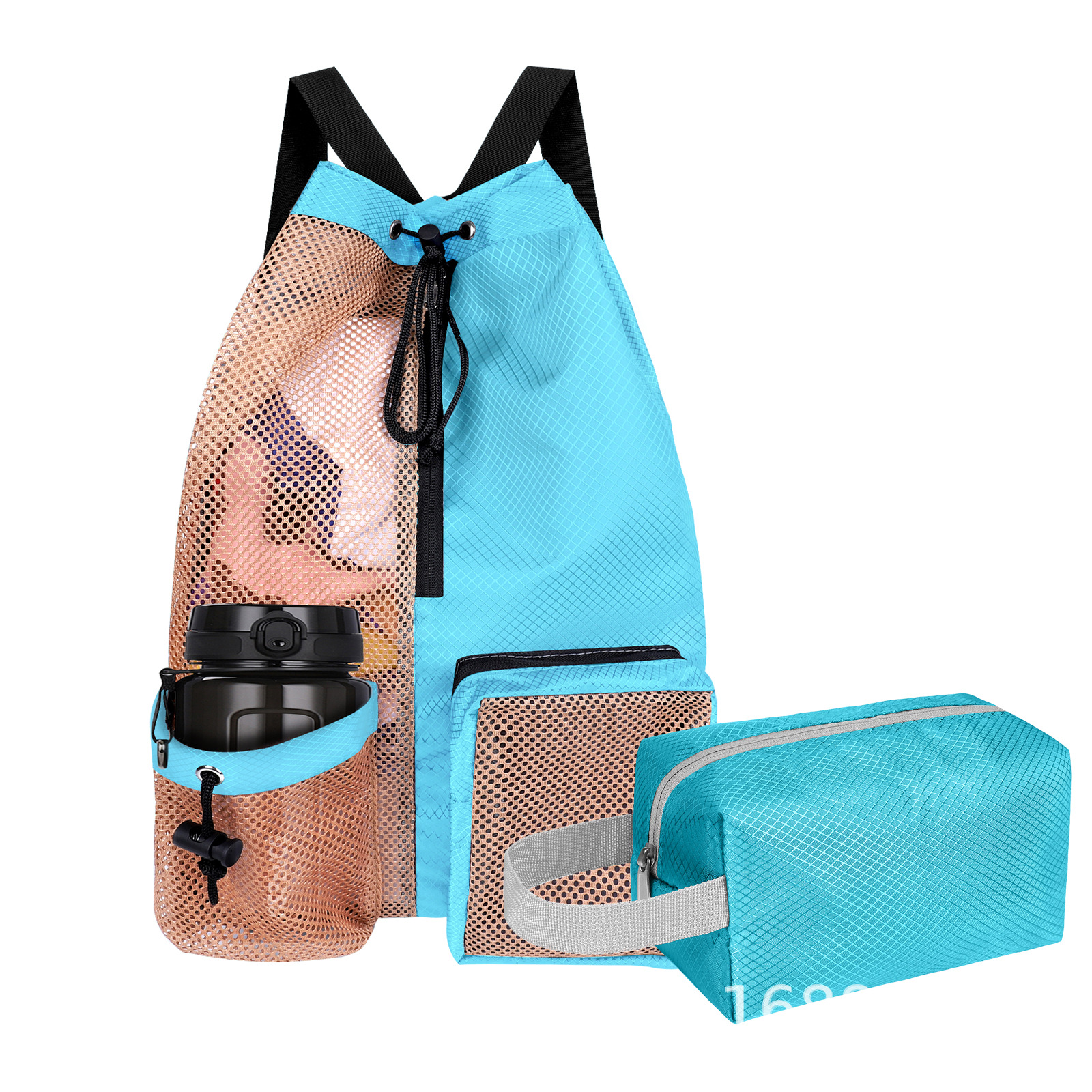 Nueva bolsa de natación con cordón de malla, bolsa impermeable, mochila de playa, bolsa de gimnasio y para equipo, de secado rápido