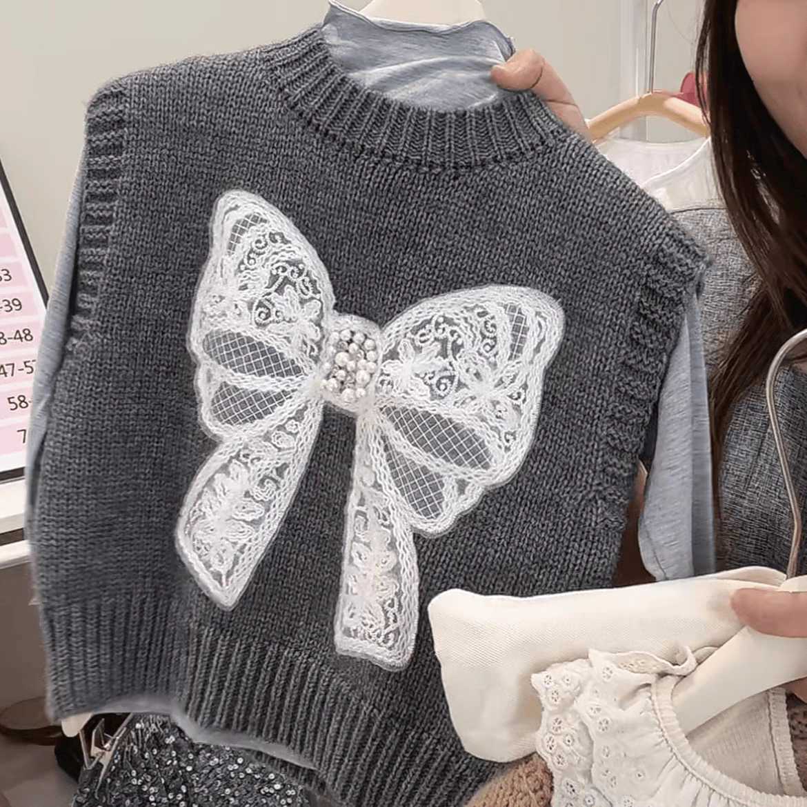 Qianqi niñas chaleco nuevo otoño niños chaleco de punto de moda extranjera bebé vestir suéter de hombro abrigo