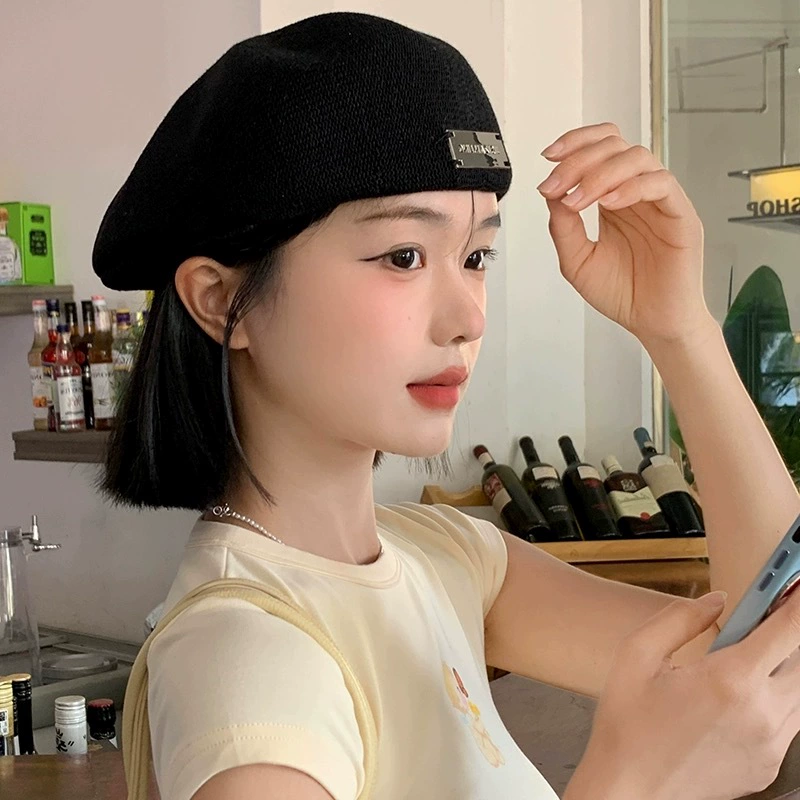 Breathable Metal-Spring Summer Beret, Japanese Style, Thin, Adjustable