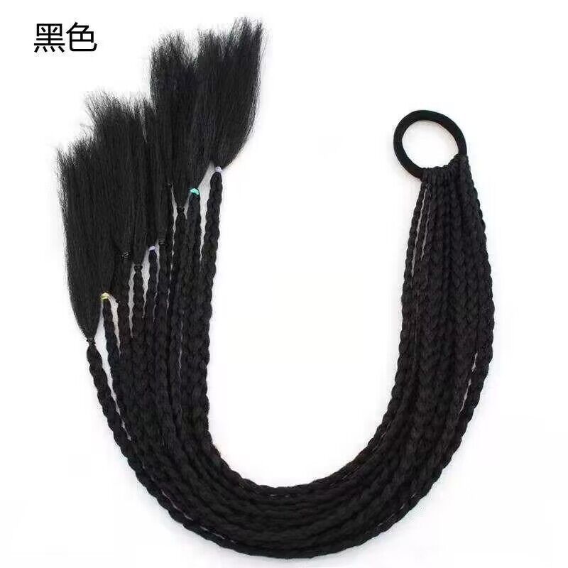 Trenza de tres hilos colorida Trenza sucia Africana Peluca de cola de caballo Color degradado Trenza pequeña Extensión de cabello de fibra química Trenza de 24 pulgadas en stock