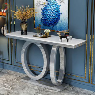 Light Luxury Rock Board Porch Table Italian Marble Porch Modern Simple Wall Entry Rock Board Porch Table End View Desk