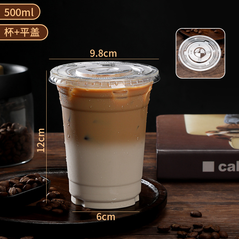 Vasos desechables transparentes con tapa y pajita para bebidas