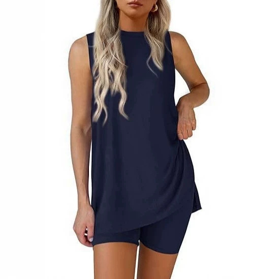 2026 Summer Casual Vest Shorts Casual Comfortable Set Vacation Airport Travel Home Wear Clothing