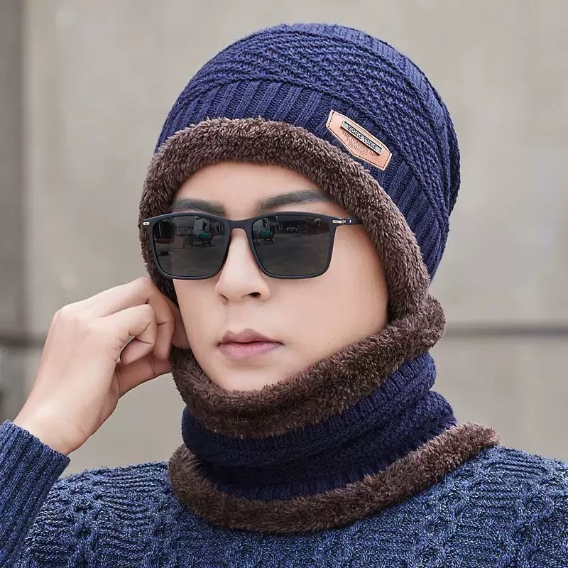 中高年男性の冬用暖かい耳保護帽子、高齢者、お父さん、おじいちゃん、冬用の厚いニットウール帽子|undefined