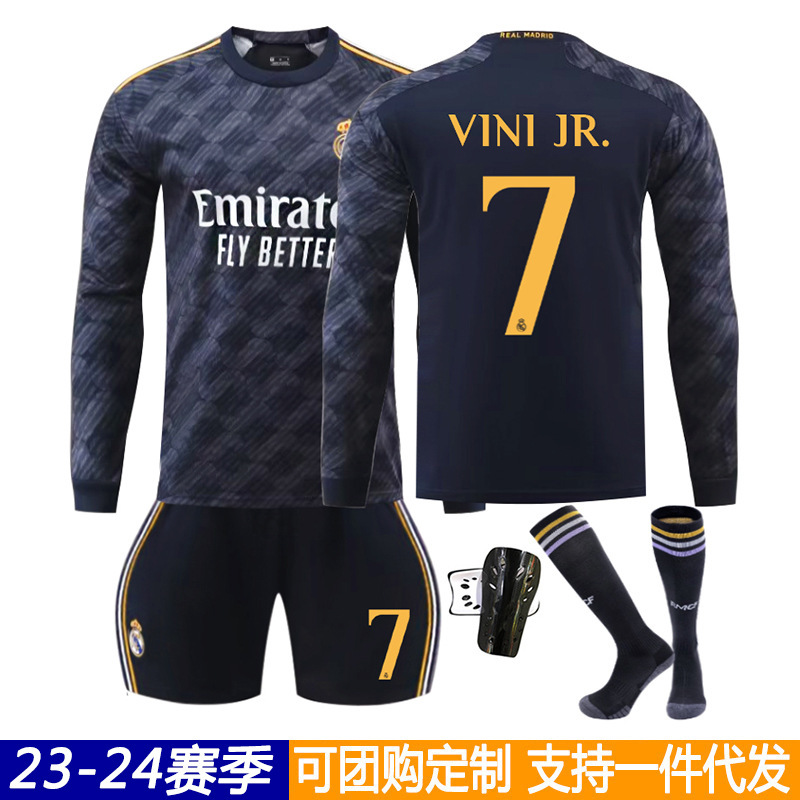 2324 Real Madrid Long Sleeve Football Suit No.7 Pooh 5 Bellingham 10 Modric Ronaldo suit Wholesale 2324 Real Madrid Long Sleeve Football Suit No.7 Pooh 5 Bellingham 10 Modric Ronaldo suit Wholesale