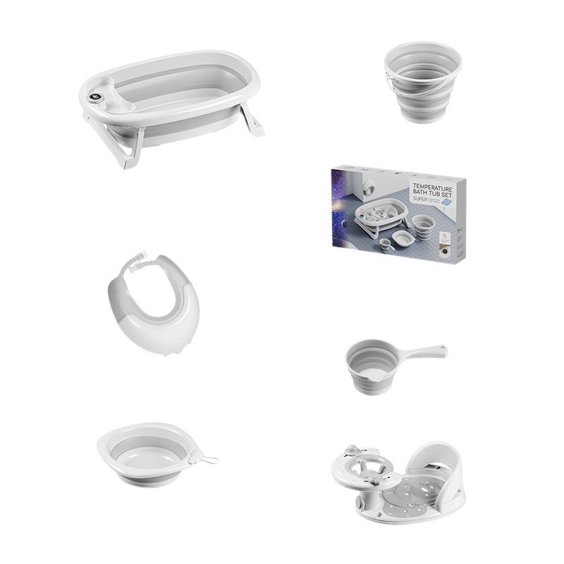Baña para bebés, baño plegable para bebés, combinación para niños sentados y acostados, artículos para bebés domésticos, bebés grandes