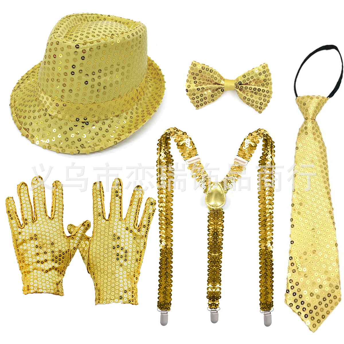 70s DISCO espectáculo accesorios esquinilla sombrero corbata guantes cinturón hombre conjunto Xiaoyin TEMU en stock