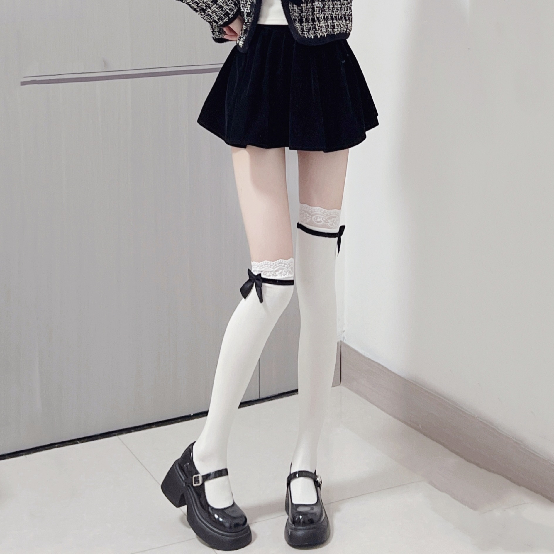 Japanese cute thin Mary Jane shoes with bow