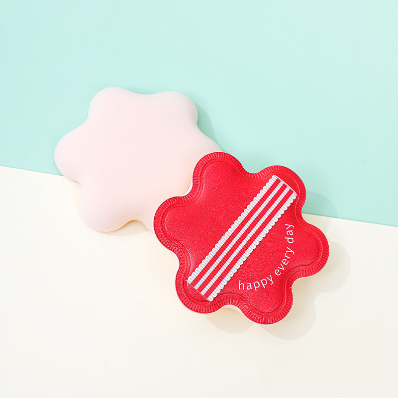 Pequeño cártamo personalizado, polvo suave, no comer polvo de algodón, gran tamaño, esponja de maquillaje de doble uso, seco y húmedo.