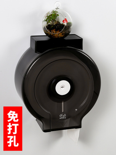 Wholesale hotel bathroom large roll paper box public toilet paper towel toilet paper box wall-mounted punch-free commercial large tray