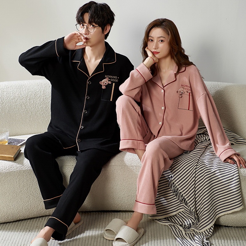 Couple Pajamas for Women, Autumn and Winter Cotton Long-Sleeved Suits, Loose and Casual, Men's Plus Size Home Clothes, Couple Style Couple Pajamas for Women, Autumn and Winter Cotton Long-Sleeved Suits, Loose and Casual, Men's Plus Size Home Clothes, Couple Style