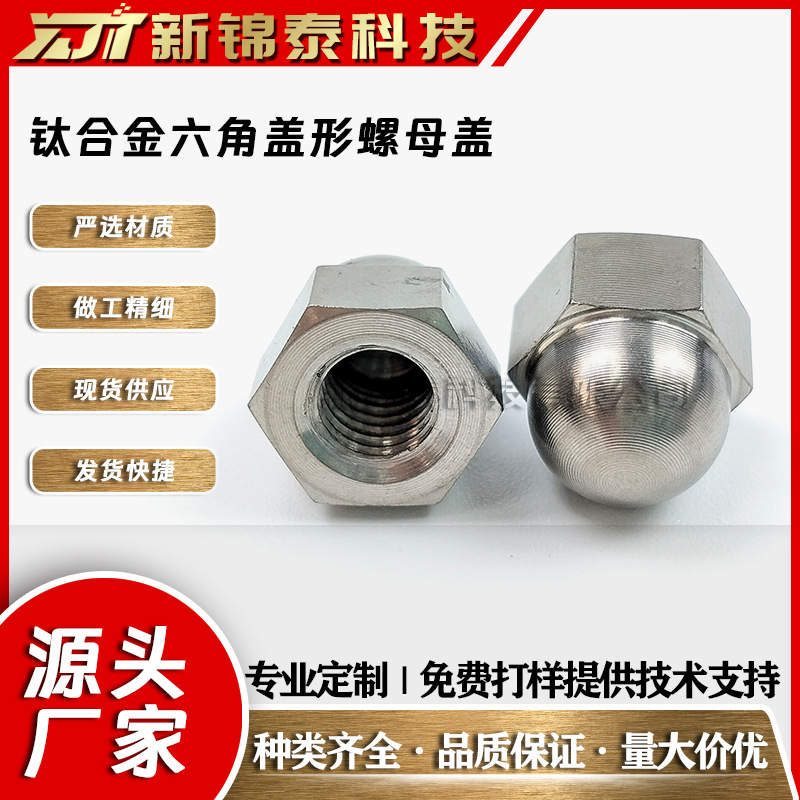 厂家批发钛TA2合金六角盖形螺母盖帽螺母M3自行车摩托车装饰螺母