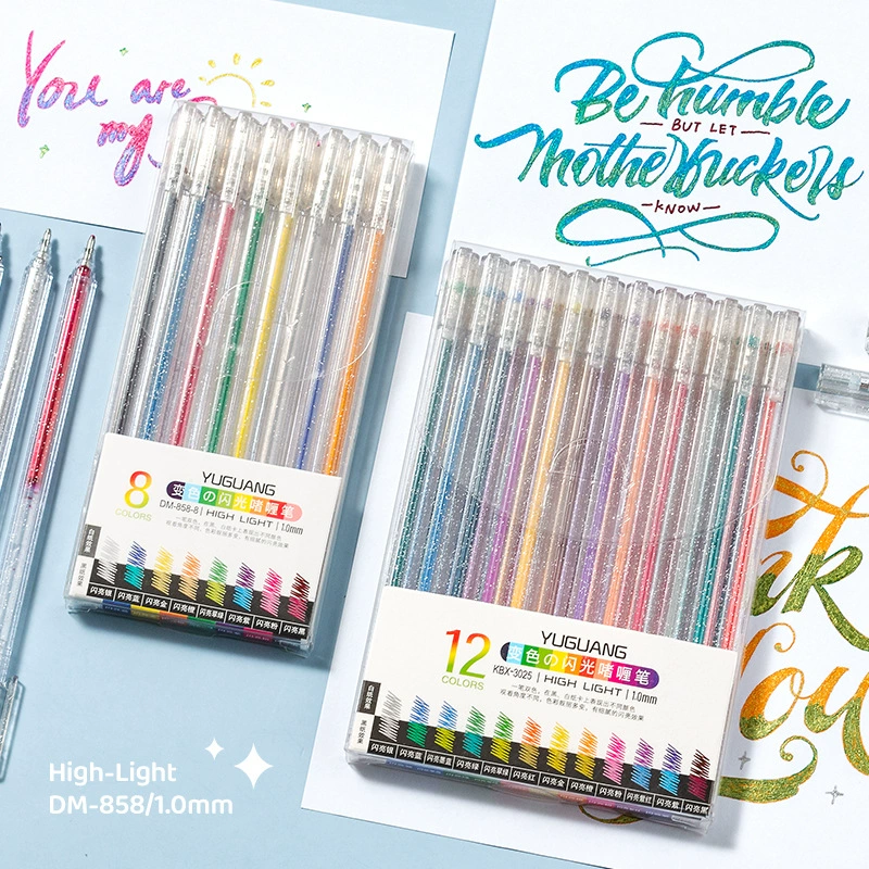 Мечтательная металлическая блестящая гелевая ручка, блестящая красочная гелевая ручка для справочника, детская блестящая ручка со звездами, меняющая цвет