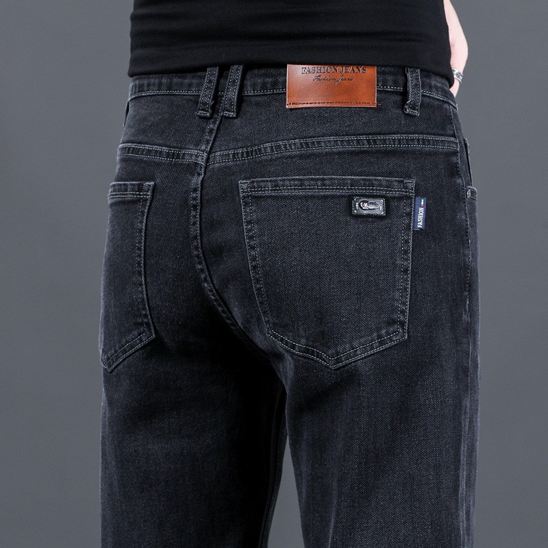 European Station High-end Jeans Men's Spring and Autumn Trendy Brand Light Luxury Fashion European Stretch Slim-fit Small Straight Summer Men's Pants