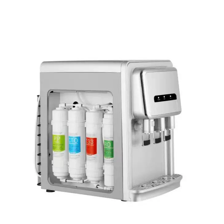 跨境高档英文台式压缩机制冷带超滤过滤冷热温型饮水机净水器通用