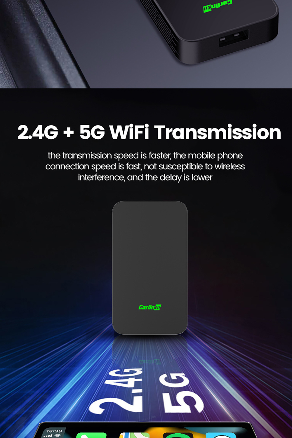 Cross-Border Source Carlinkit Original Car Carplay Wired to Wireless Box Apple Android Smart Connectivity Box