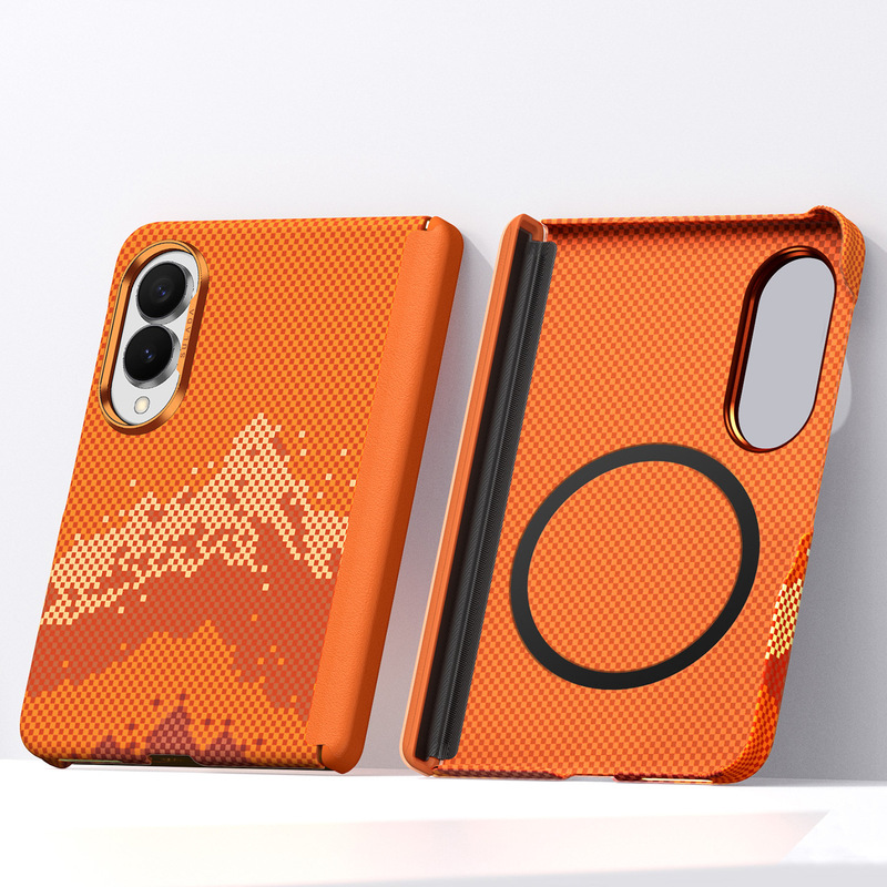 Compatible with Samsung Z Fold 8 Magnetic Wireless Charging Phone Case with Metal Lens Frame and Pixel Style Protective Leather Cover Compatible with Samsung Z Fold 8 Magnetic Wireless Charging Phone Case with Metal Lens Frame and Pixel Style Protective Leather Cover