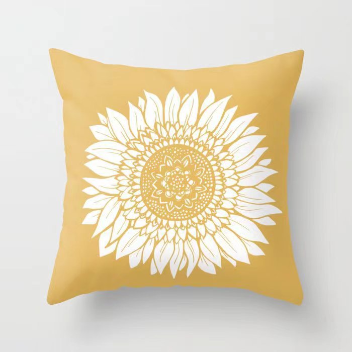 Girasol amarillo girasol funda de almohada Nordic casa estilo melocotón piel sofá del coche cojín cubierta image 10