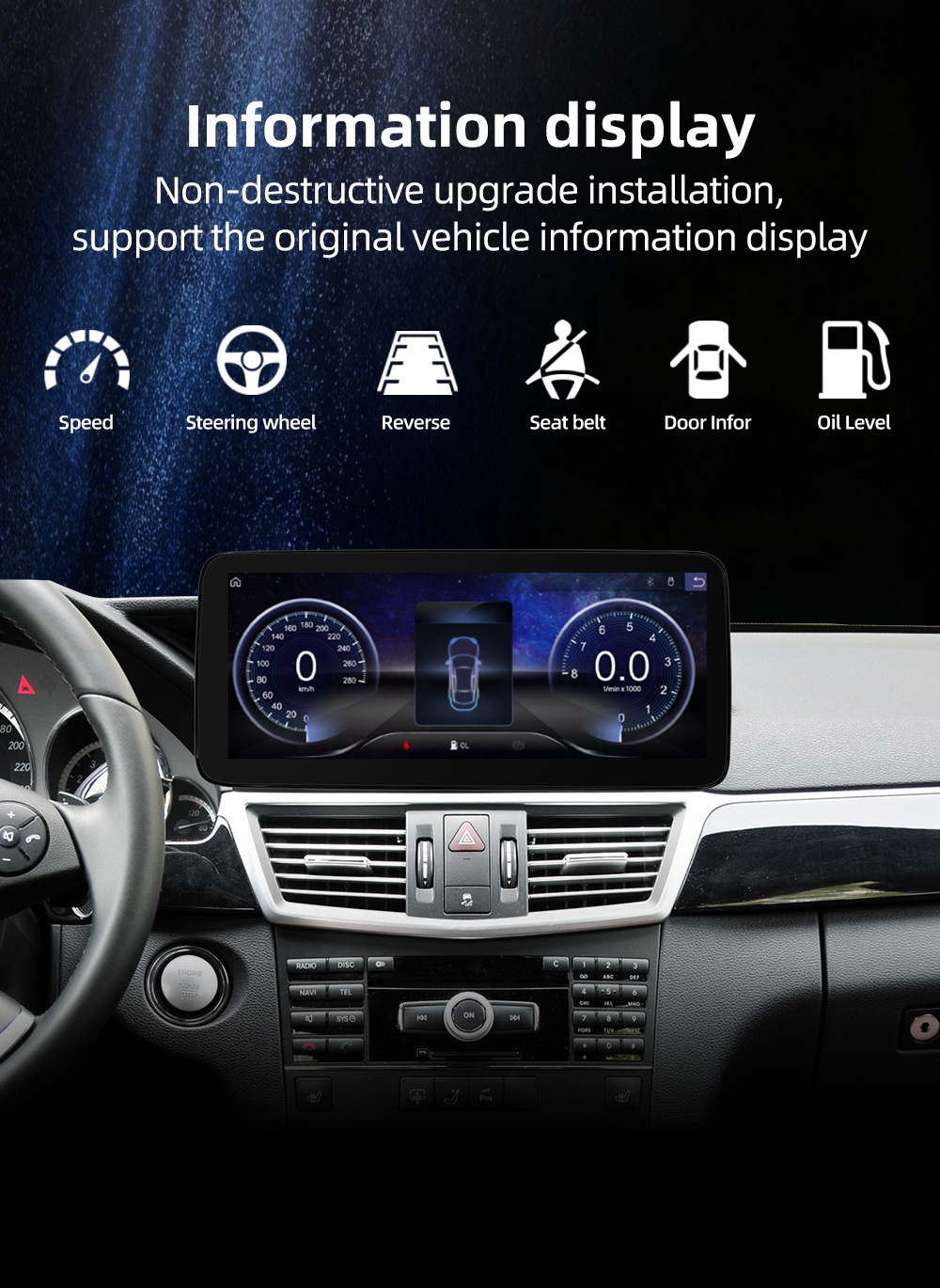 Car Bluetooth Carplay Is Suitable for Mercedes-Benz E-Class 4-Door Model W212 2010-2016 Navigation Center Console Large Screen