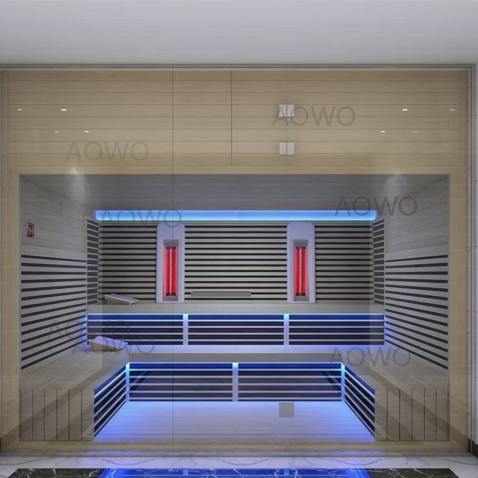 Sauna de gran tamaño para la salud doméstica, sala de vapor de sudor, sauna de vapor de piedra seca, sala de vapor húmedo, sala de ondas de luz de tecia