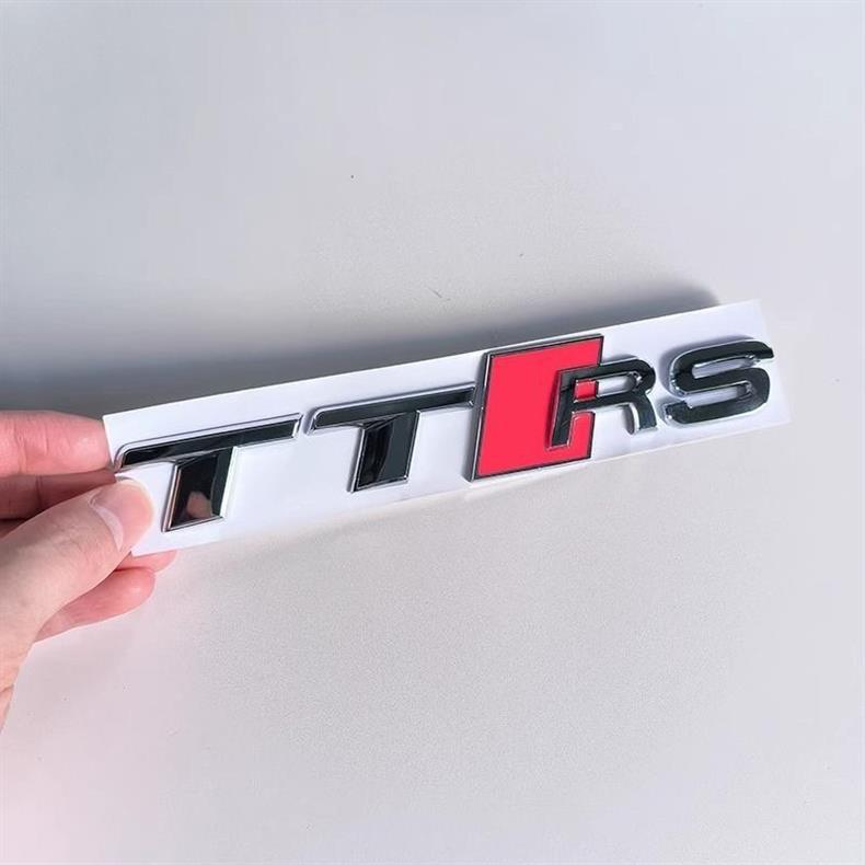 Audi TT car emblem modification: TTS black lettering, center grille emblem, TTRS logo, rear emblem, Sline side sport exterior trim