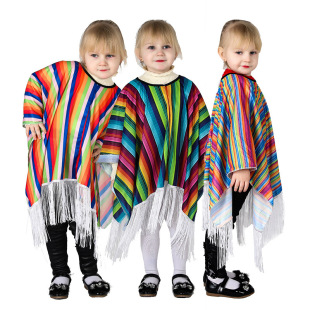 Children's cosplay Holiday Party Mexican Costume Mexican Ethnic Style Printed Cloak