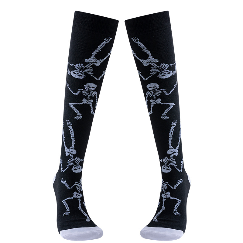 Calcetines de compresión originales Halloween calavera calcetines de compresión calcetines