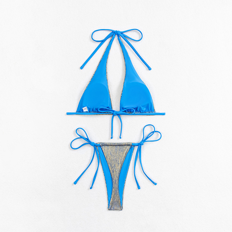 210g Weight Sexy Feel Of Sensation Low Waist Panties Waist Bikini Panties Style Bra&Panty Set Bra Category Polyester Fabric Type 2 Pieces Set Quantity Swimming Pool, Beach Occasion Stripe, Solid Color Pattern Triangle Cup Bra Cup Women's Gender Women's Stripe Solid Color 2 Pieces Set Bikinis Swimwear 20