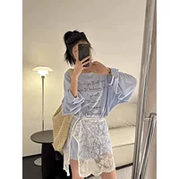 Корейская модная универсальная многослойная короткая кружевная юбка Dongdaemun, корейская полуюбка в японском стиле, закрывающая бедра