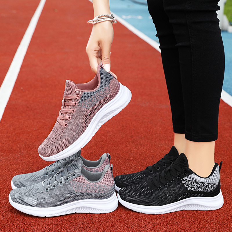 Zapatos de Mujer, Primavera 2026, Nueva Marca de Moda, Zapatos Individuales, Tejido de Punto, Ligeros, Transpirables, Fabricante, Zapatos para Correr, Zapatos Deportivos Casuales