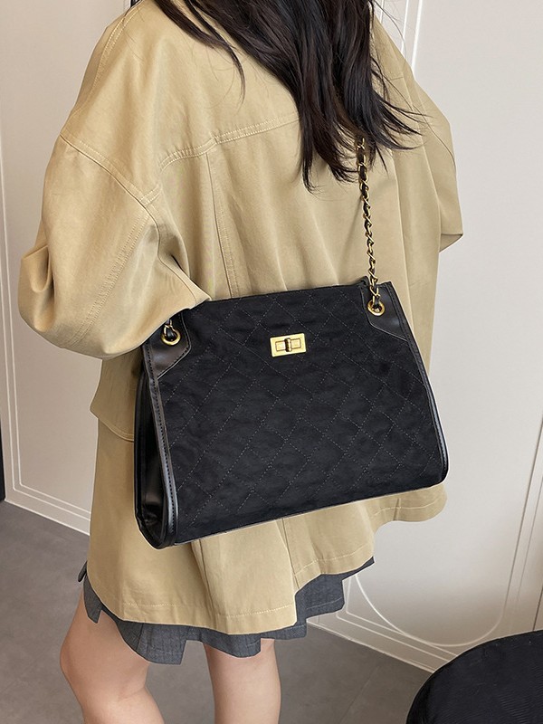 Vagabundo de moda de alta calidad cadena de tela de hombro bolso de doble propósito de mujer ocio de gran capacidad bolsa de viaje